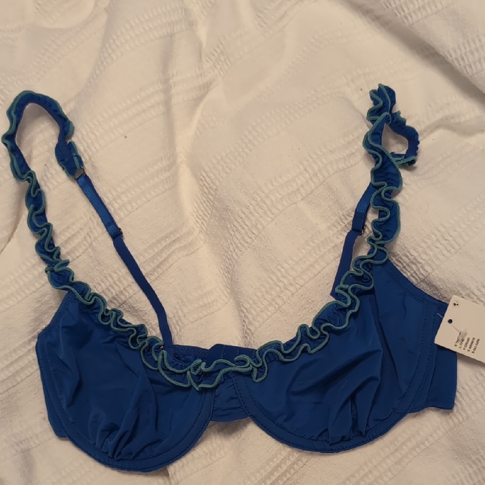 Urban Outfitters Blue Ruffled Women's Bra